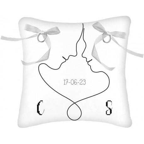 COUSSIN MARIAGE COUPLE LINE ART 20X20