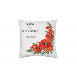 COUSSIN DE MARIAGE - COQUELICOTS 25X50