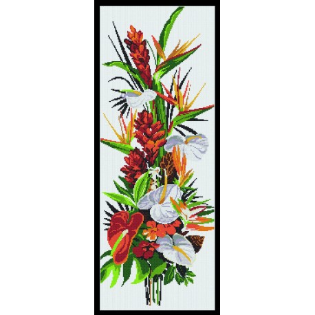 TABLEAU FLEURS EXOTIQUES 25X60