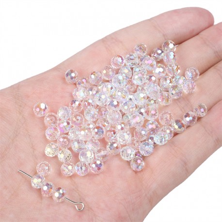 PERLES EN VERRE CRISTAL 6X5MM 50PCS/SAC