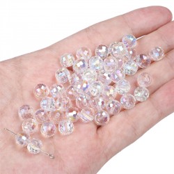 PERLES EN VERRE CRISTAL 8X7MM 50PCS/SAC