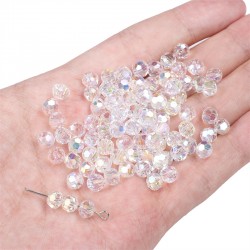 PERLES EN VERRE CRISTAL 6X5MM 50PCS/SAC