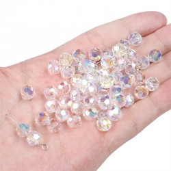 PERLES EN VERRE CRISTAL 8X7MM 50PCS/SAC