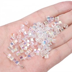 PERLES EN VERRE CRISTAL 4X4MM 50PCS/SAC