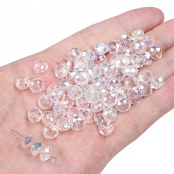 PERLES EN VERRE CRISTAL 8X5MM 50PCS/SAC