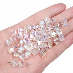 PERLES EN VERRE CRISTAL 8MM 50PCS/SAC