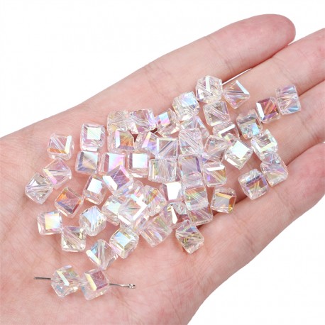 PERLES EN VERRE CRISTAL 8MM 50PCS/SAC