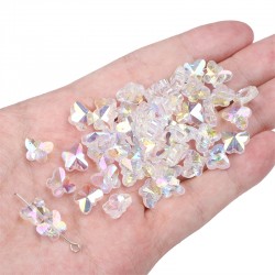 PERLES EN VERRE CRISTAL 10X8MM 50PCS/SAC