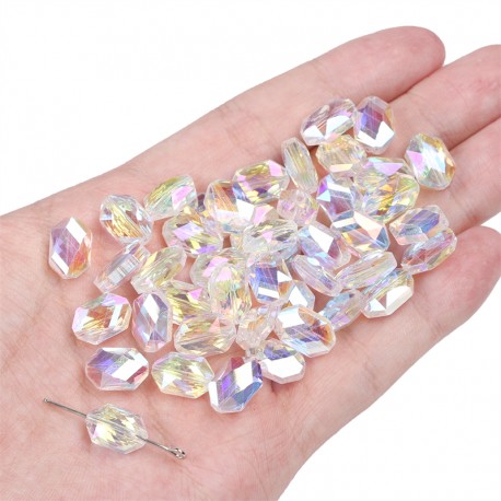 PERLES EN VERRE CRISTAL 12X8MM 50PCS/SAC