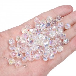 PERLES EN VERRE CRISTAL 8X8MM 50PCS/SAC