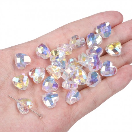 PERLES EN VERRE CRISTAL 12X12MM 50PCS/SAC