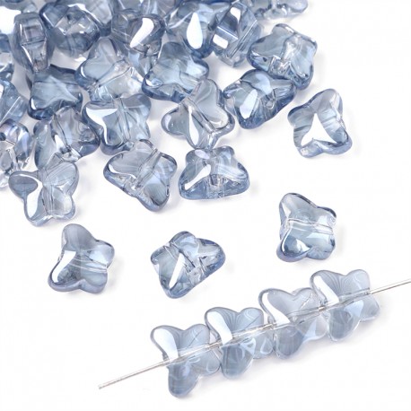 PERLES EN VERRE PAPILLON 7.5X10MM 20PCS/SAC