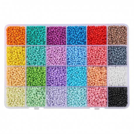 KIT DE PERLES DE ROCAILLE EN VERRE 3MM 12000PCS/B