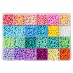 KIT DE PERLES DE ROCAILLE EN VERRE 4MM 3600PCS/B