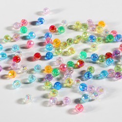 PERLES RONDES ACRYLIQUES 6MM 100PCS/SAC