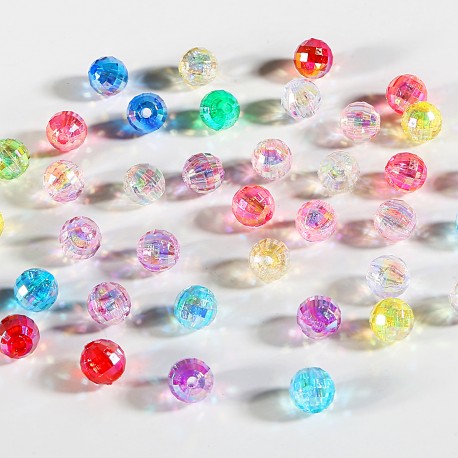 PERLES RONDES ACRYLIQUES 8MM 50PCS/SAC