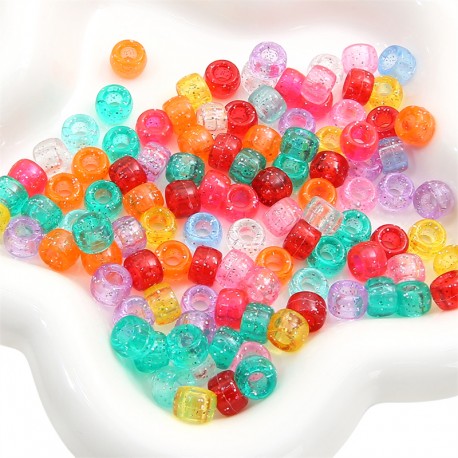 PERLES PONY ACRYLIQUES 9X6MM 100PCS/SAC