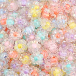 PERLES FLEURS ACRYLIQUES 12MM 50PCS/SAC