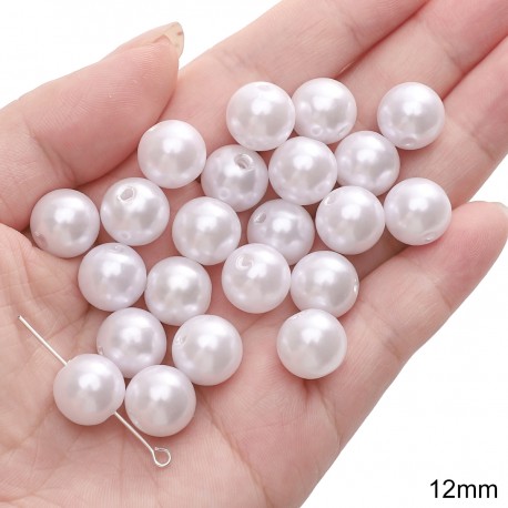 PERLES ACRYLIQUES 12MM 50PCS/SAC