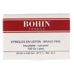 EPINGLE LAITON N° 2 1/4 - 26X0,65MM - BTE 100GR