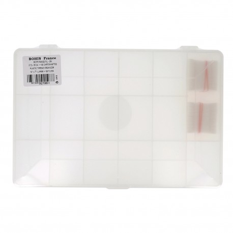 BOITE RANGE FIL PLASTIQUE AVEC 100 CARTONNETTES