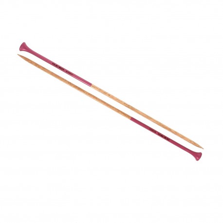 AIGUILLE TRICOT BOIS COULEUR 40CM - 6.5MM