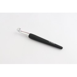 CROCHET SIMPLE ARGENT MANCHE NOIR SOFT 12 MM