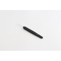 CROCHET SIMPLE ARGENT MANCHE NOIR SOFT 2 MM