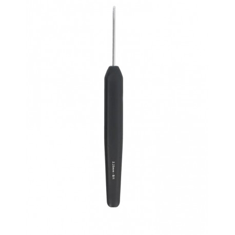CROCHET SIMPLE ARGENT MANCHE NOIR SOFT 2,25 MM
