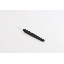CROCHET SIMPLE ARGENT MANCHE NOIR SOFT 2,5 MM