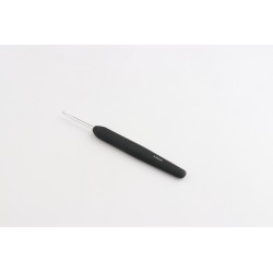 CROCHET SIMPLE ARGENT MANCHE NOIR SOFT 3 MM
