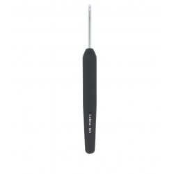 CROCHET SIMPLE ARGENT MANCHE NOIR SOFT 3,25 MM