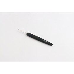 CROCHET SIMPLE ARGENT MANCHE NOIR SOFT 3,5 MM