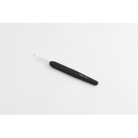 CROCHET SIMPLE ARGENT MANCHE NOIR SOFT 3,5 MM