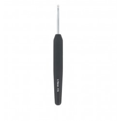 CROCHET SIMPLE ARGENT MANCHE NOIR SOFT 3,75 MM