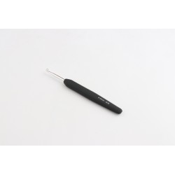 CROCHET SIMPLE ARGENT MANCHE NOIR SOFT 4 MM