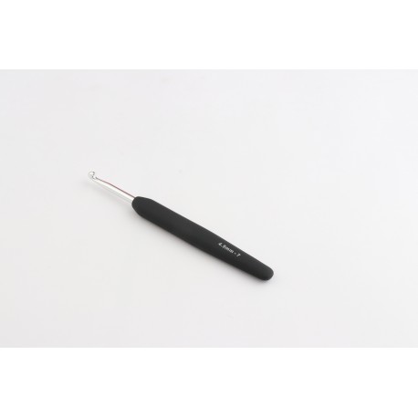 CROCHET SIMPLE ARGENT MANCHE NOIR SOFT 4,5 MM
