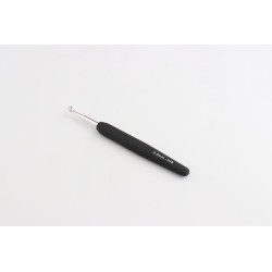 CROCHET SIMPLE ARGENT MANCHE NOIR SOFT 5 MM