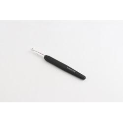 CROCHET SIMPLE ARGENT MANCHE NOIR SOFT 5,5 MM