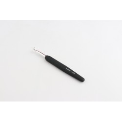 CROCHET SIMPLE ARGENT MANCHE NOIR SOFT 6 MM