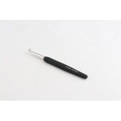 CROCHET SIMPLE ARGENT MANCHE NOIR SOFT 6,5 MM