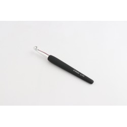 CROCHET SIMPLE ARGENT MANCHE NOIR SOFT 8 MM