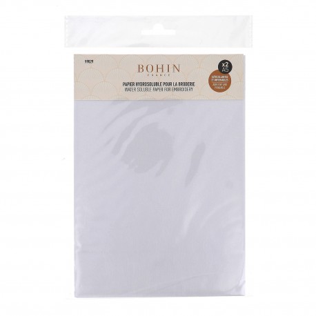 PAPIER HYDROSOLUBLE&AUTOCOLLANT BRODERIE *5 BLISTE