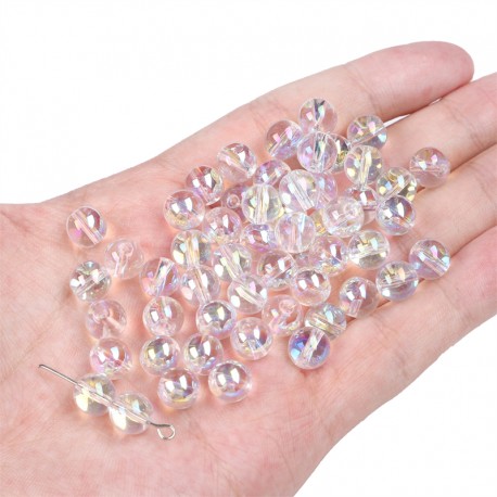 PERLES EN VERRE CRISTAL 10PCS/SAC