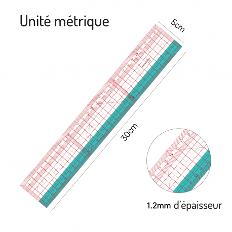 REGLE 30CM FACILE A LIRE