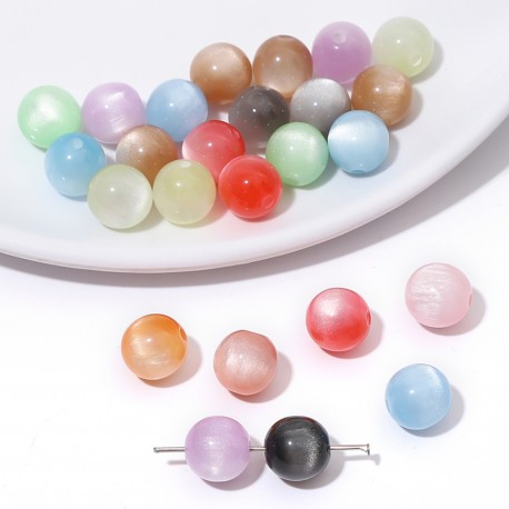 PERLES RESINE MULTICOLORES 10MM *10