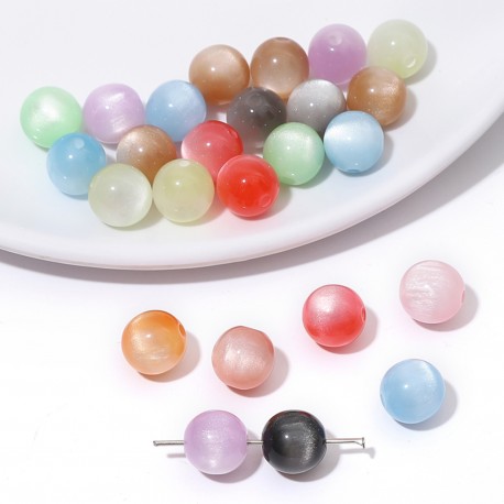 PERLES RESINE MULTICOLORES 10MM *20