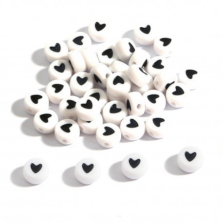 PERLE FOND BLANC COEUR 4X7MM *100PCS