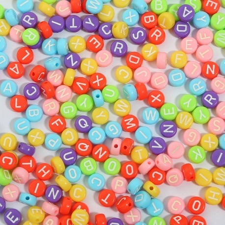 PERLES ACRYLIQUE COLOREES 7X4MM *100PCS