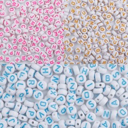 PERLES ACRYLIQUE ALPHABET 7X4MM *100PCS